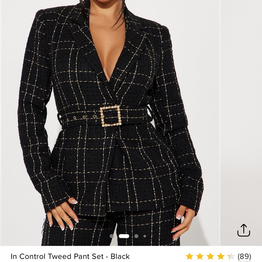 Fashion Nova Black business set, size Medium